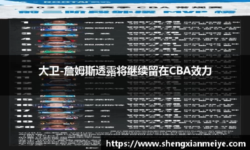 大卫-詹姆斯透露将继续留在CBA效力
