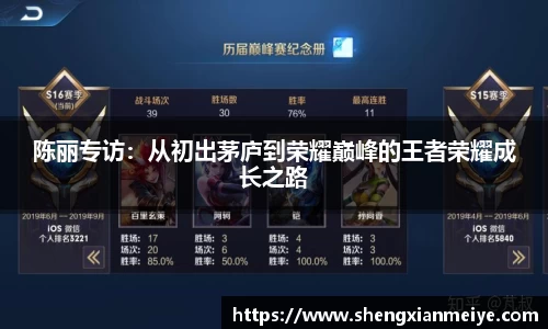 陈丽专访：从初出茅庐到荣耀巅峰的王者荣耀成长之路