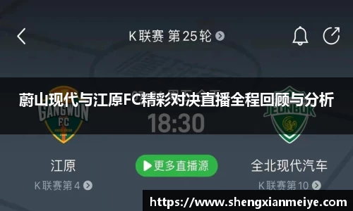 蔚山现代与江原FC精彩对决直播全程回顾与分析