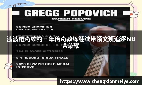 波波维奇续约三年传奇教练继续带领文班追逐NBA荣耀