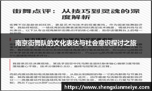 南京街舞队的文化表达与社会意识探讨之旅